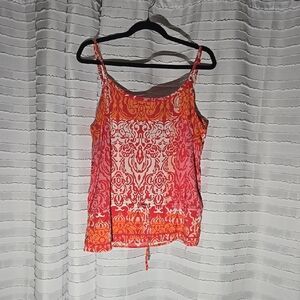 3/$10 Sonoma Red and Orange Tie Front Camisole